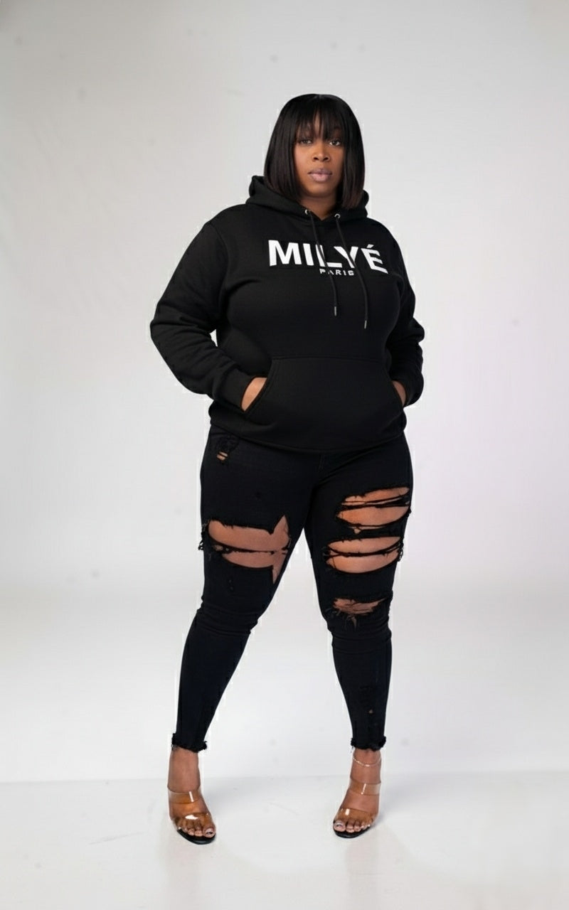 Milyé Paris Black. Hoodie