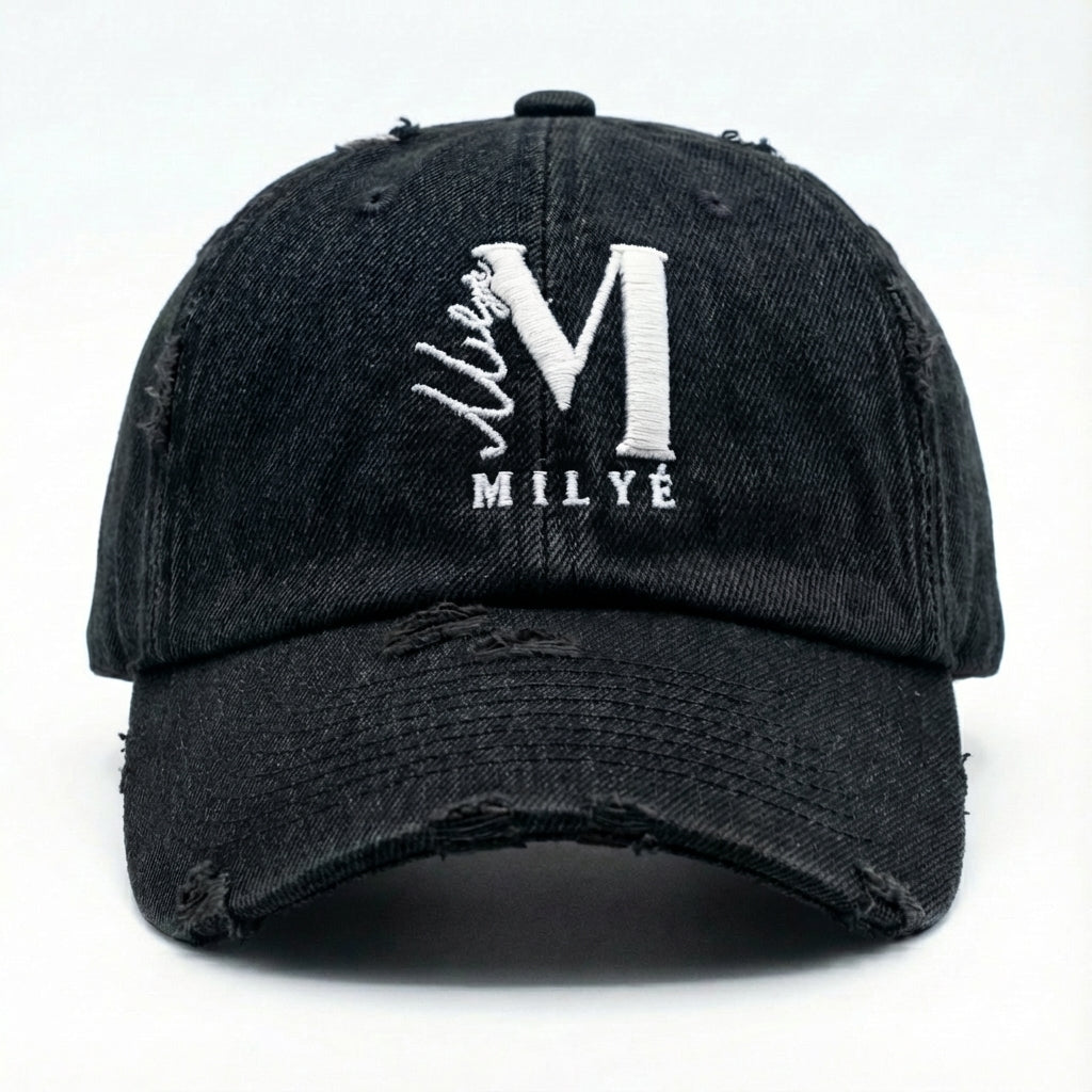 MILYÉ Vintage Distressed Denim Hat