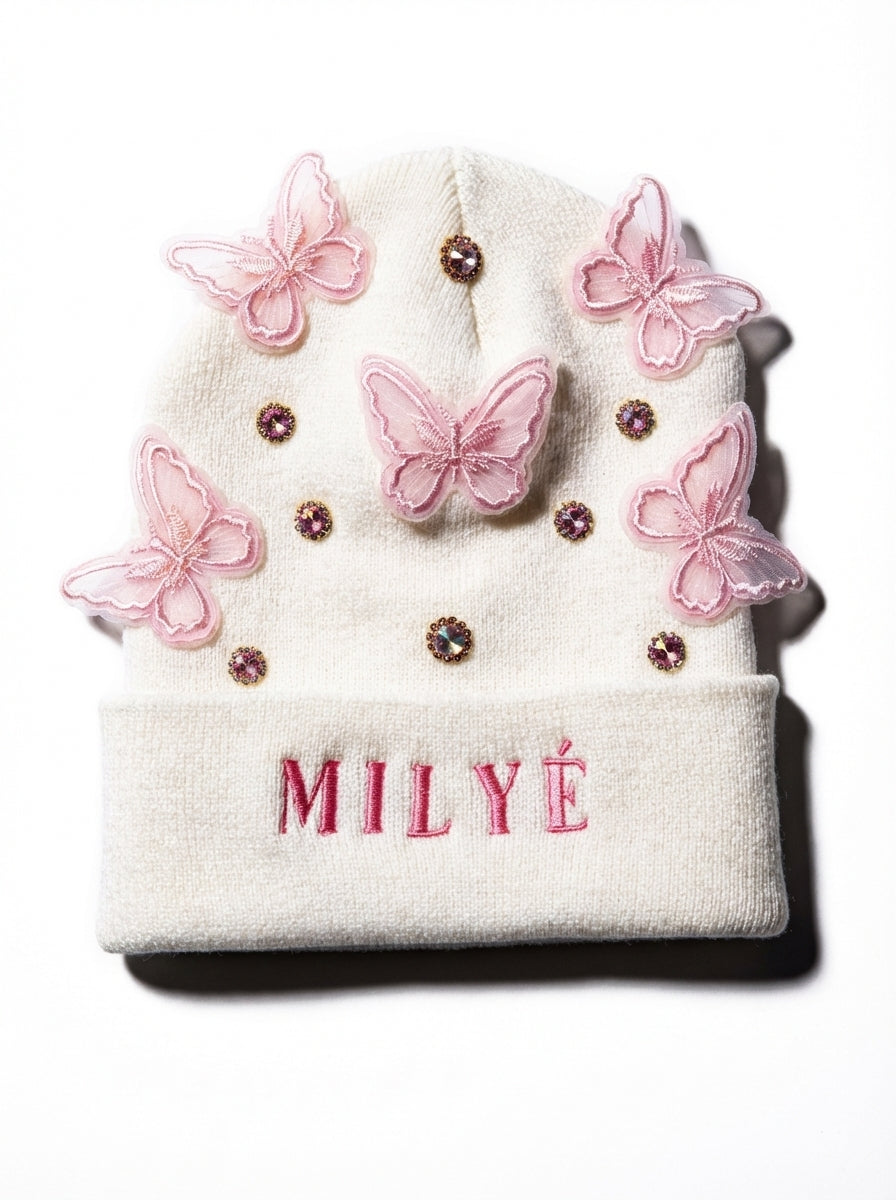 Milyé Noir Papillon Beanie