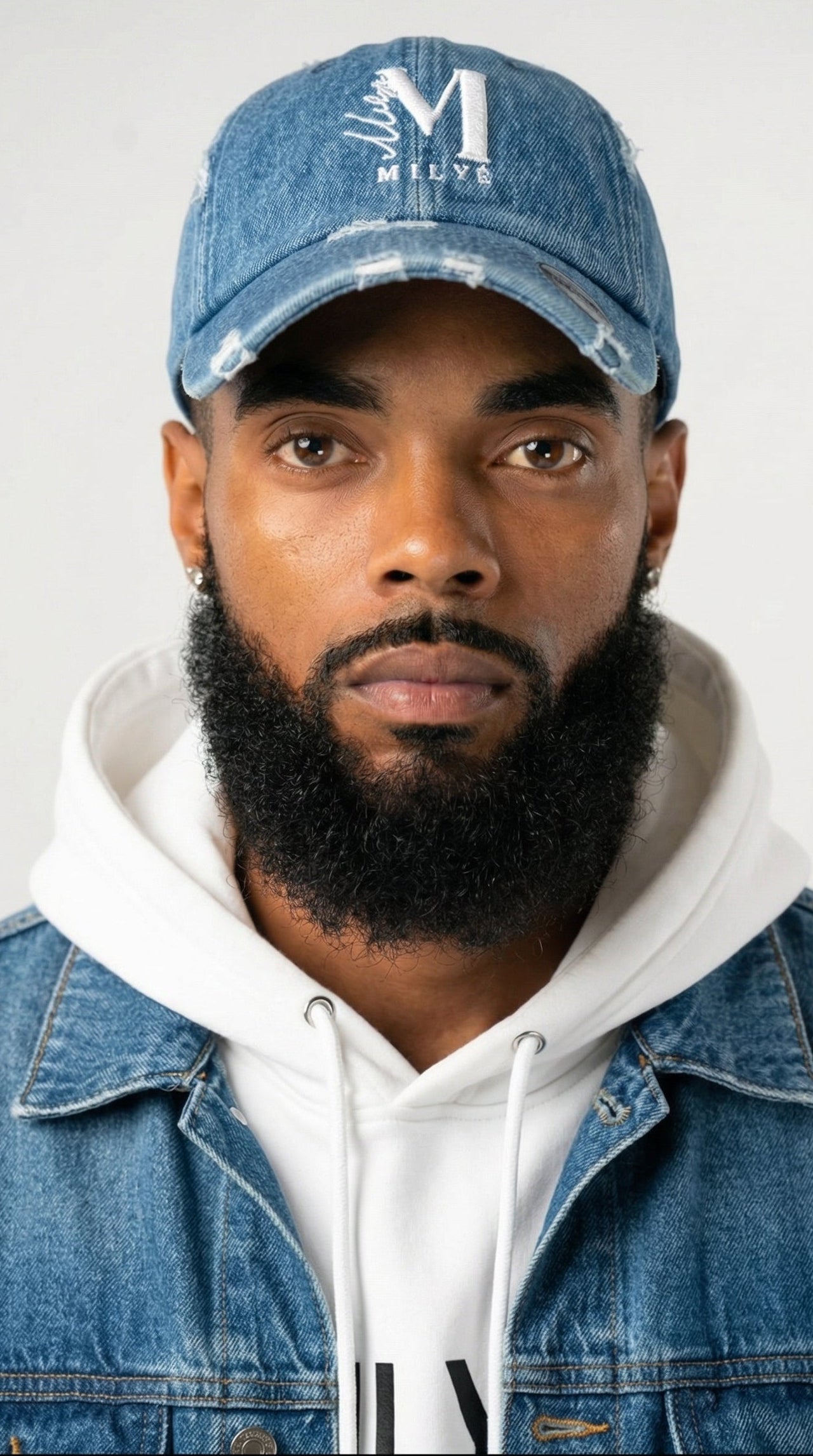 MILYÉ Vintage Distressed Denim Hat