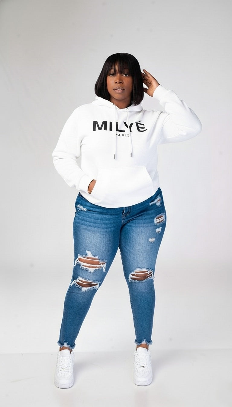 Milyé Paris White Hoodie