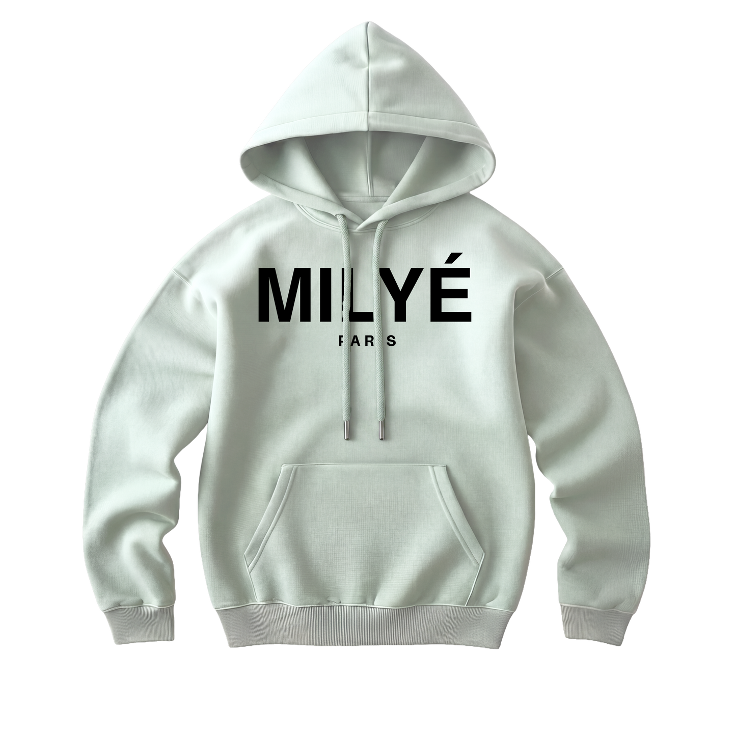 MILYE Paris Hoodie white colorway front view