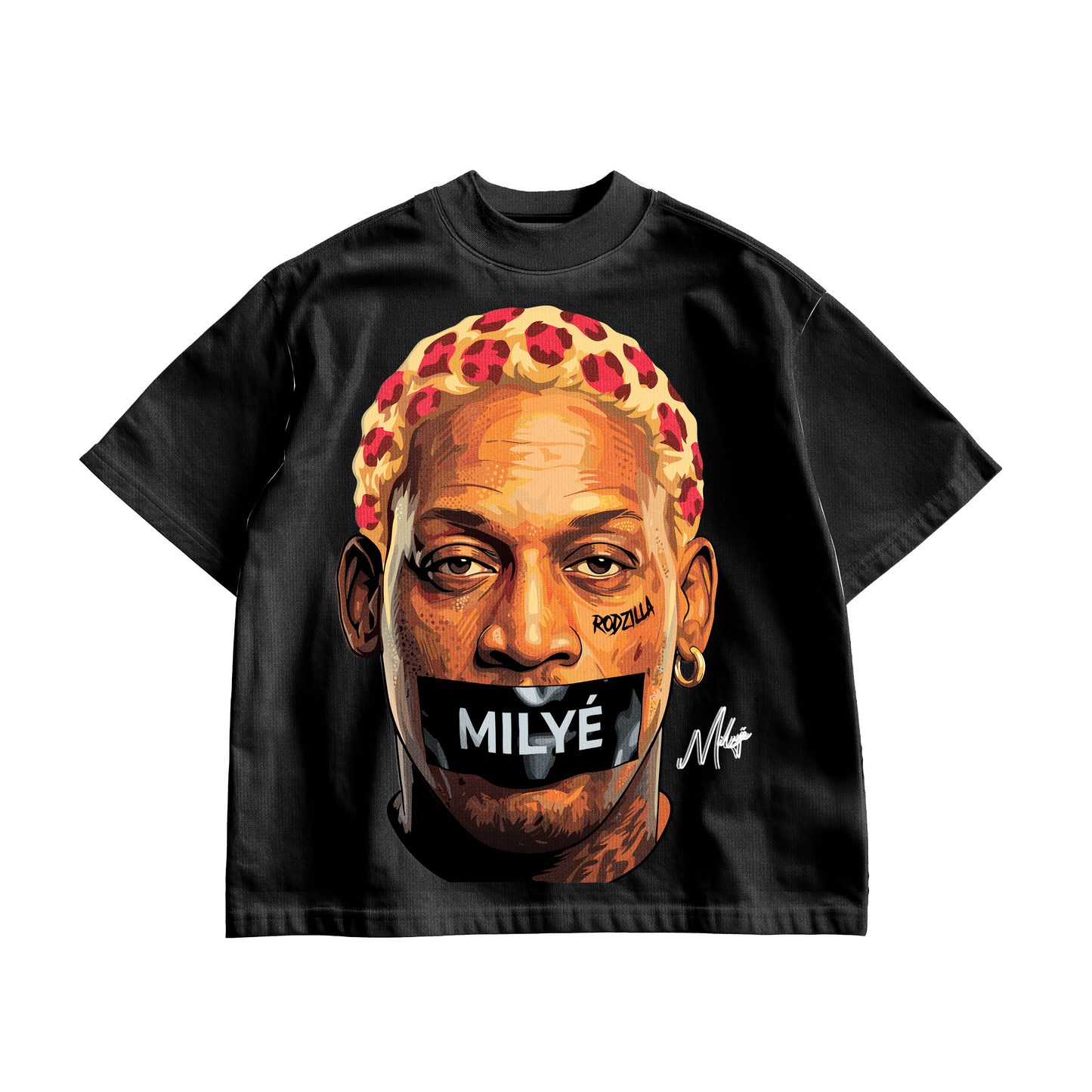 MILYE Rodzilla Censored oversized tee black DTG print