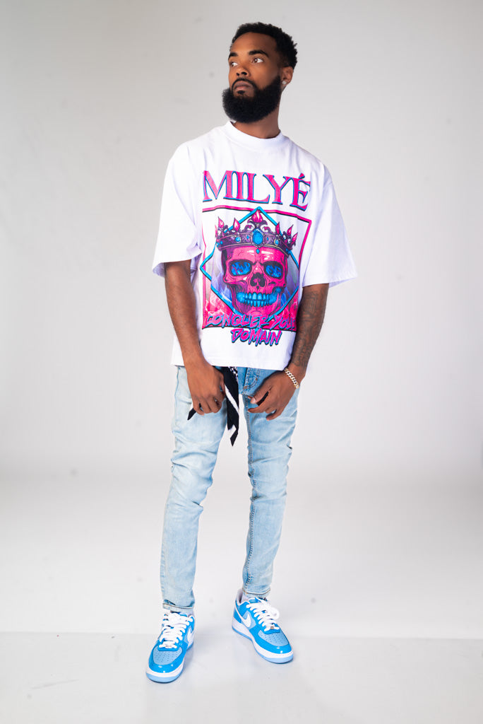 Milyé Oversized Pink Skull Tee