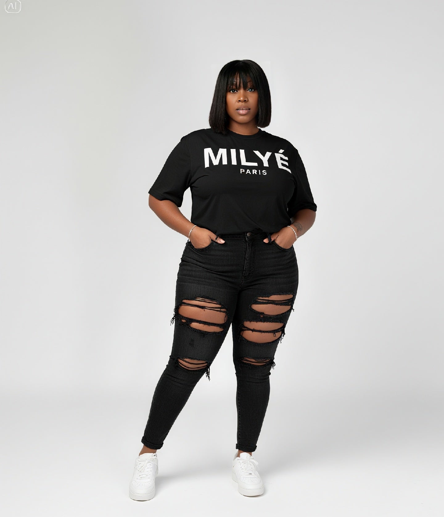 MILYÉ Paris Black Tee