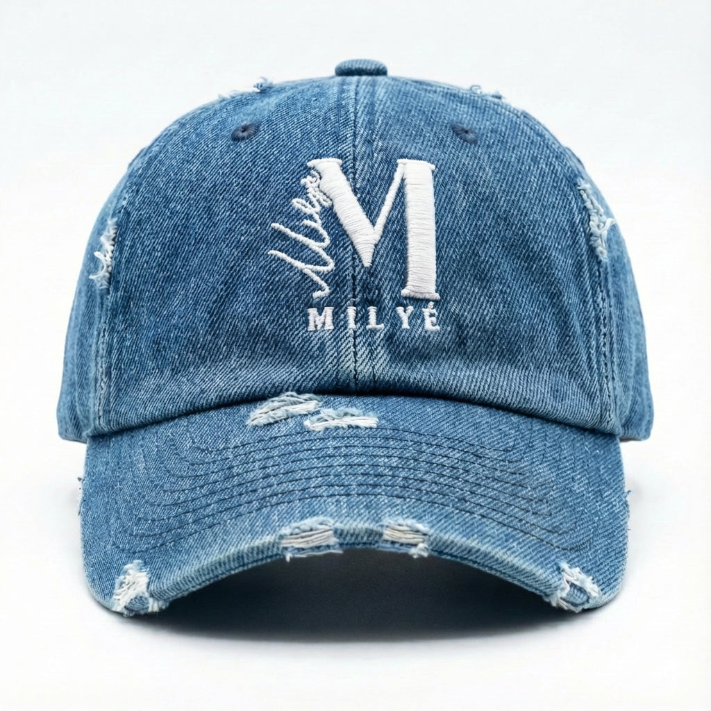 MILYÉ Vintage Distressed Denim Hat