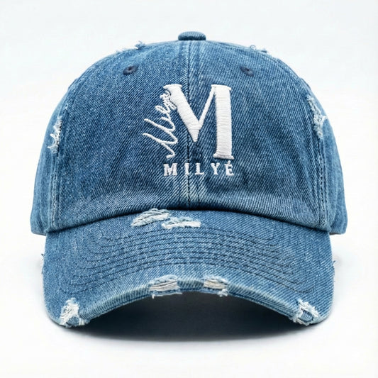 MILYÉ Vintage Distressed Denim Hat