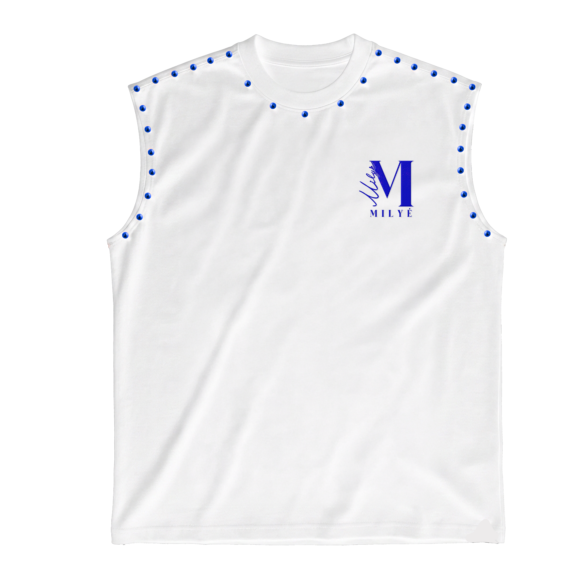 MILYÉ Crownline Bluewater Edition — blue spike sleeveless tee